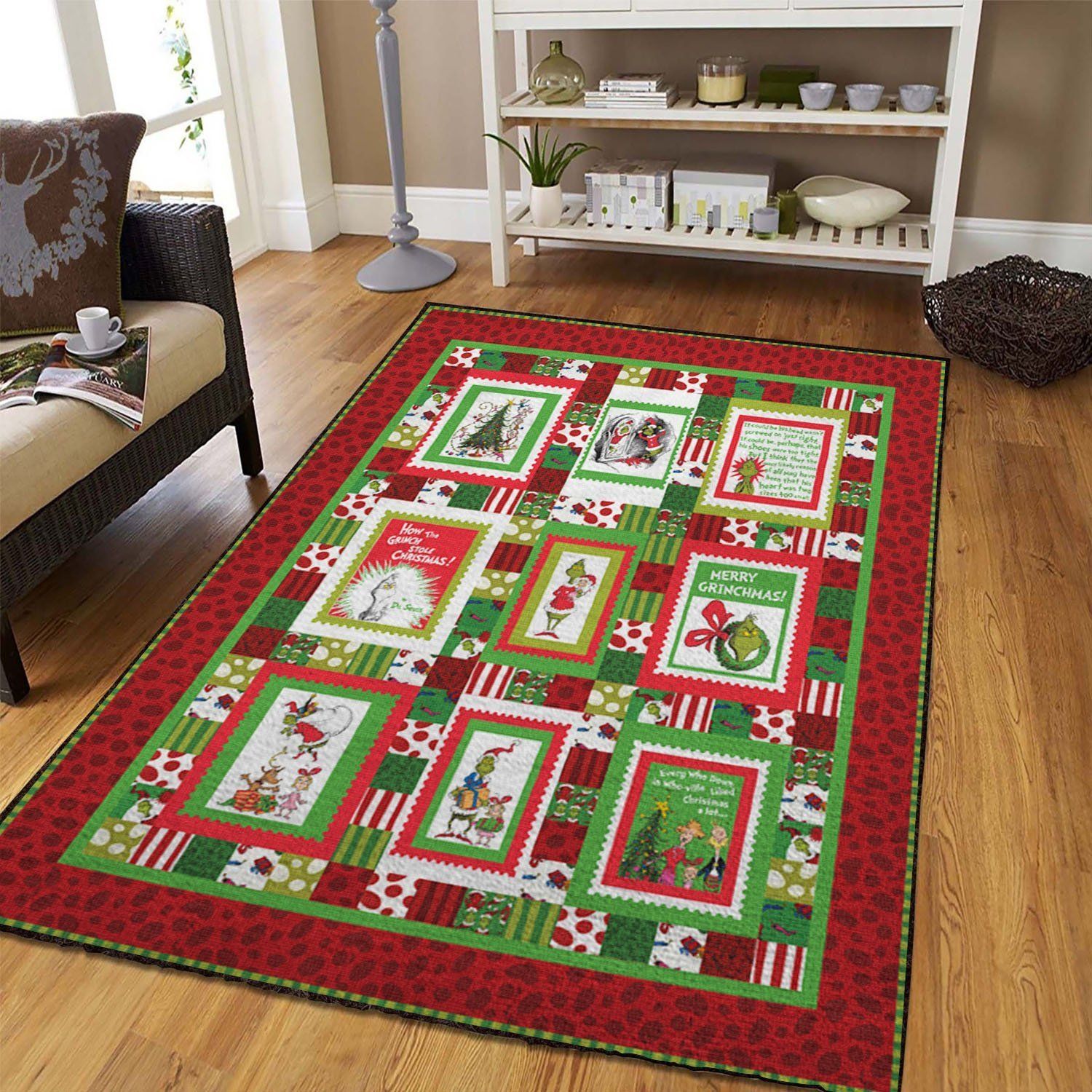 Grinch Christmas Area Rug For Living Room Rug Floor Christmas Gift US Decor - Indoor Outdoor Rugs