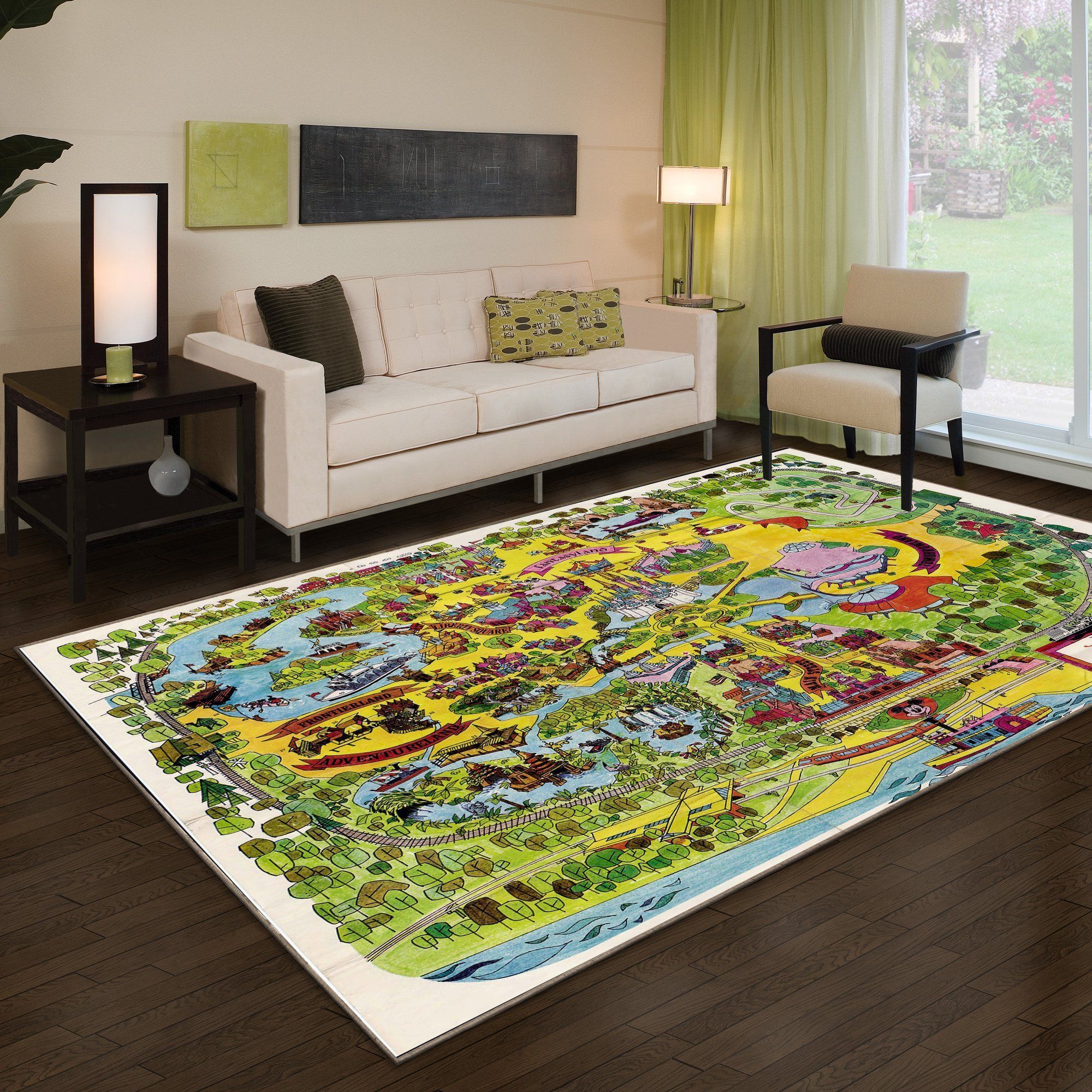 Magic Kingdom Map Area Rug For Beddrom Home Floor Decor - Indoor Outdoor Rugs