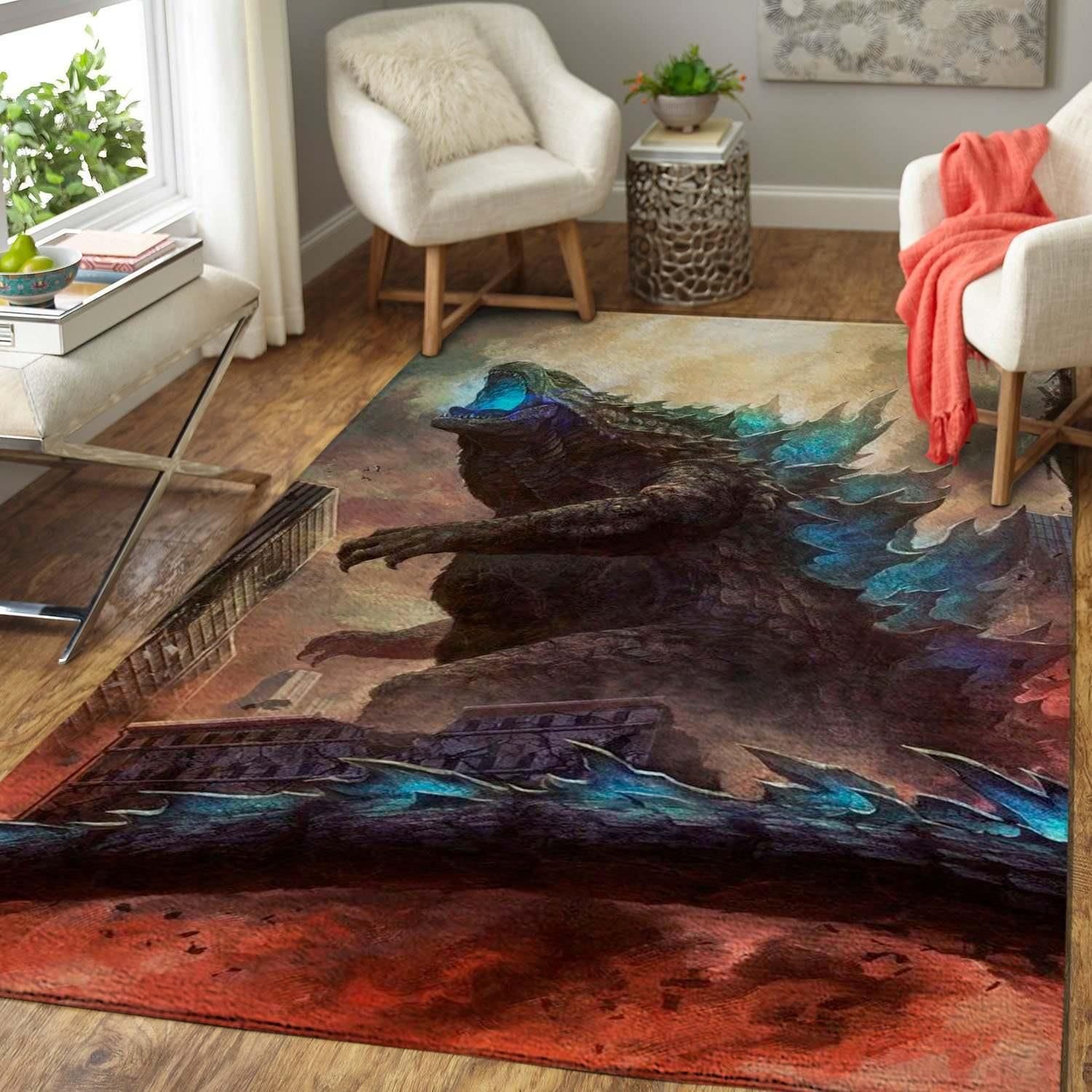 Horror Fans Godzilla Movie Rug For Living Room Home Decor - Indoor Outdoor Rugs