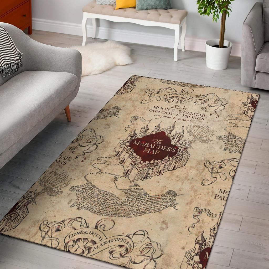 Harry Potter The Marauders Map Movie Rug For Bedroom Floor Decor - Indoor Outdoor Rugs