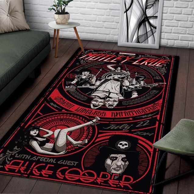 Motley Crue Music Band Rug For Bedroom Floor Home Decor - Indoor Outdoor Rugs