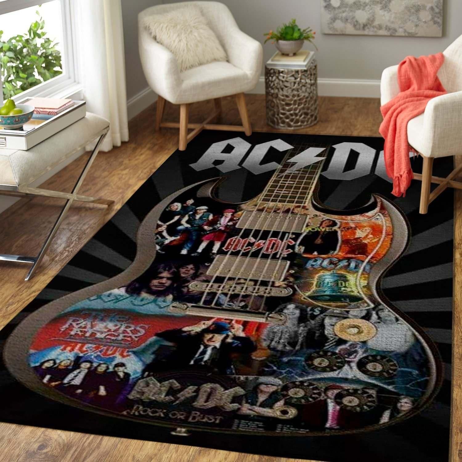 Ac/dc Music Band Area Rug Bedroom Rug Home Decor - Indoor Outdoor Rugs