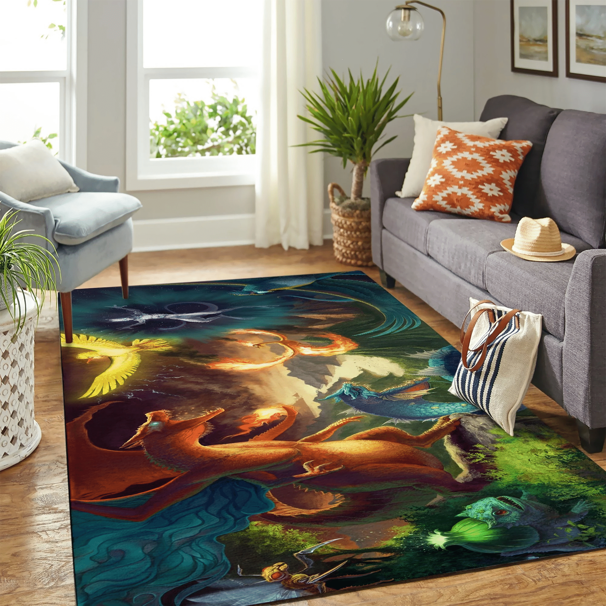 Pokemon Wars Carpet Area Rug - Indoor Outdoor Rugs