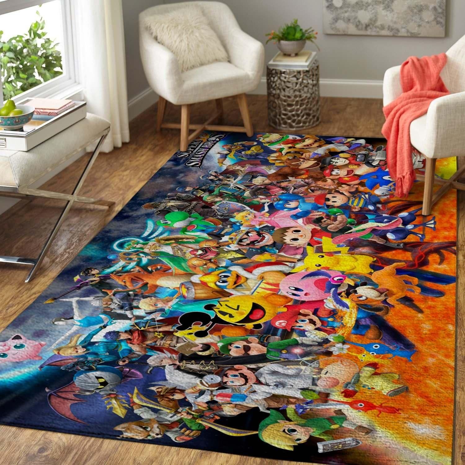 Super Smash Bros Characters Area Rug - Indoor Outdoor Rugs