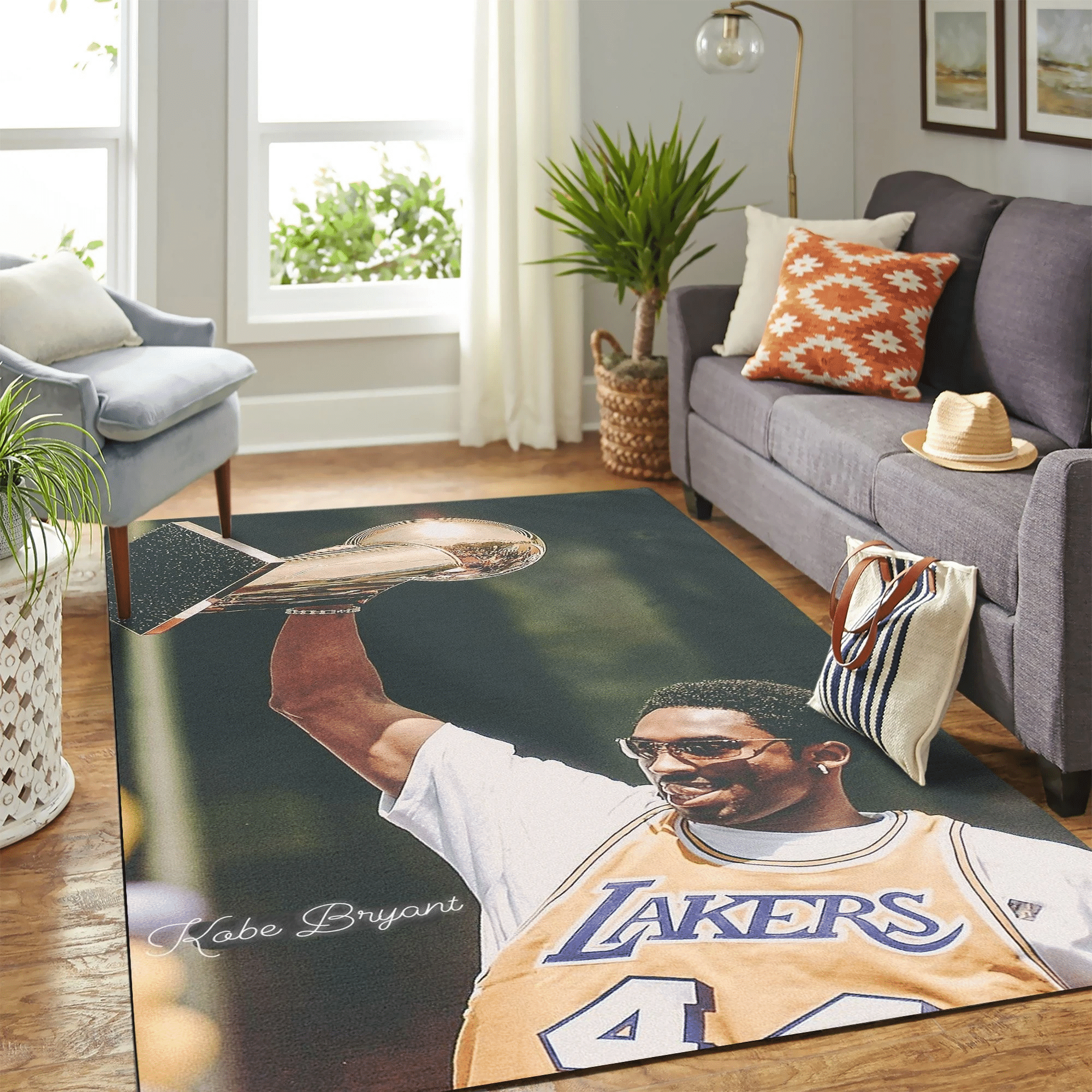 Kobe Lakers Carpet Floor Area Rug - Indoor Outdoor Rugs