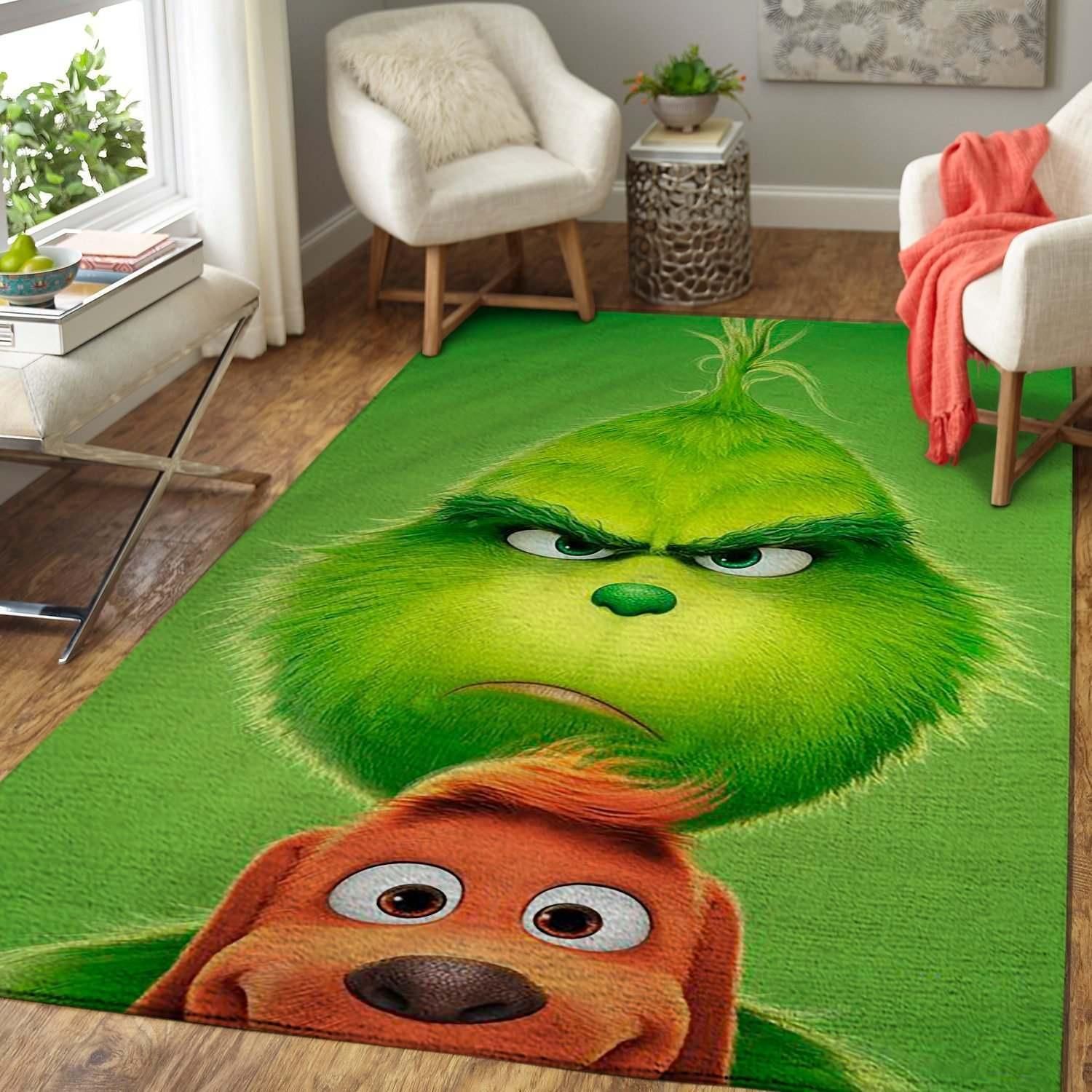 Christmas Movie Character The Grinch Area Rug - Indoor Outdoor Rugs