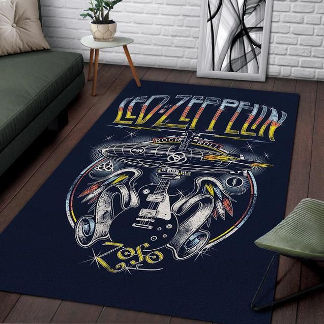 Led Zeppelin Rock And Roll Area Rug - Indoor Outdoor Rugs