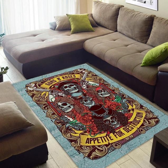 Guns N Roses Appetite For Destructtion Area Rug - Indoor Outdoor Rugs