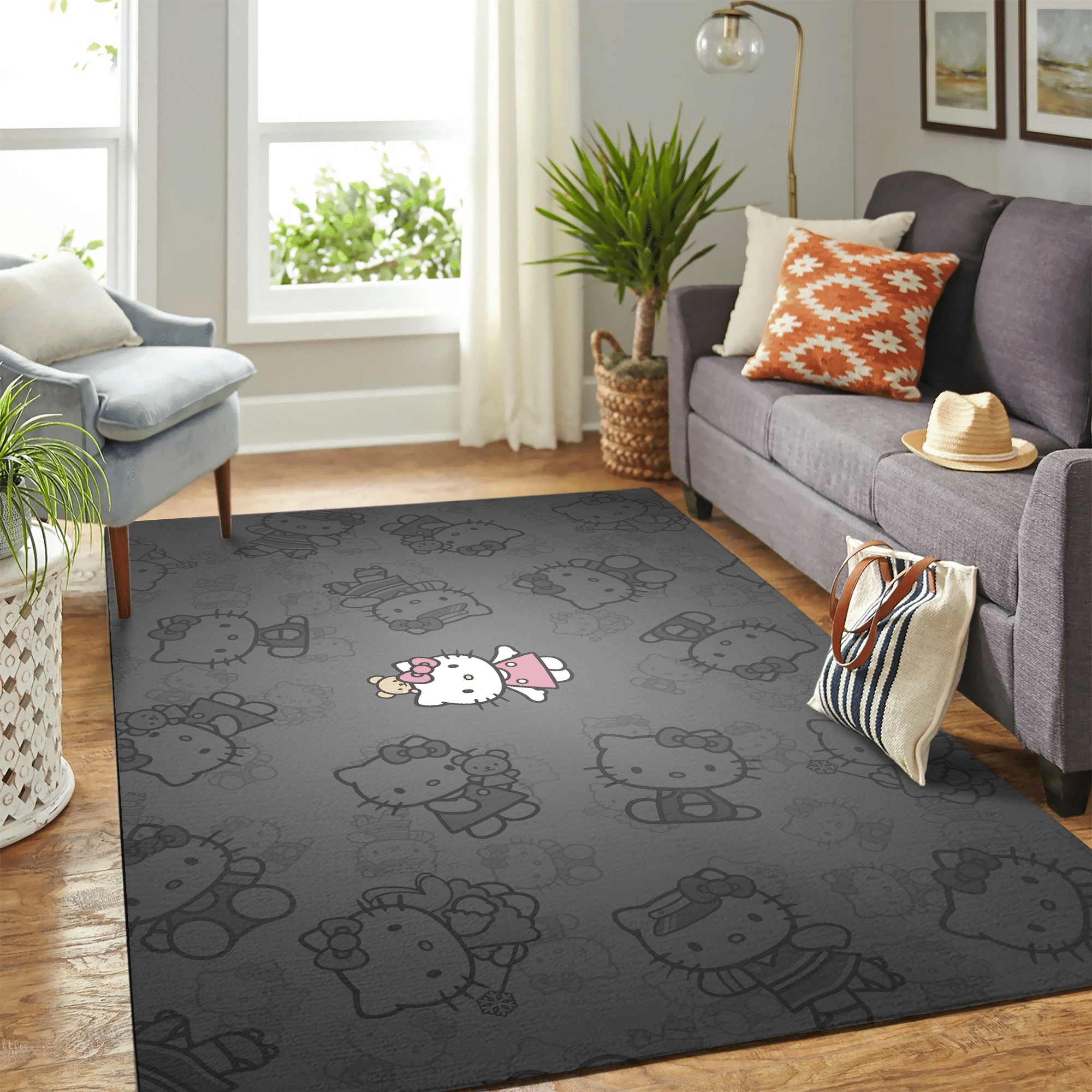 Hello Kitty Carpet Floor Area Rug - Indoor Outdoor Rugs