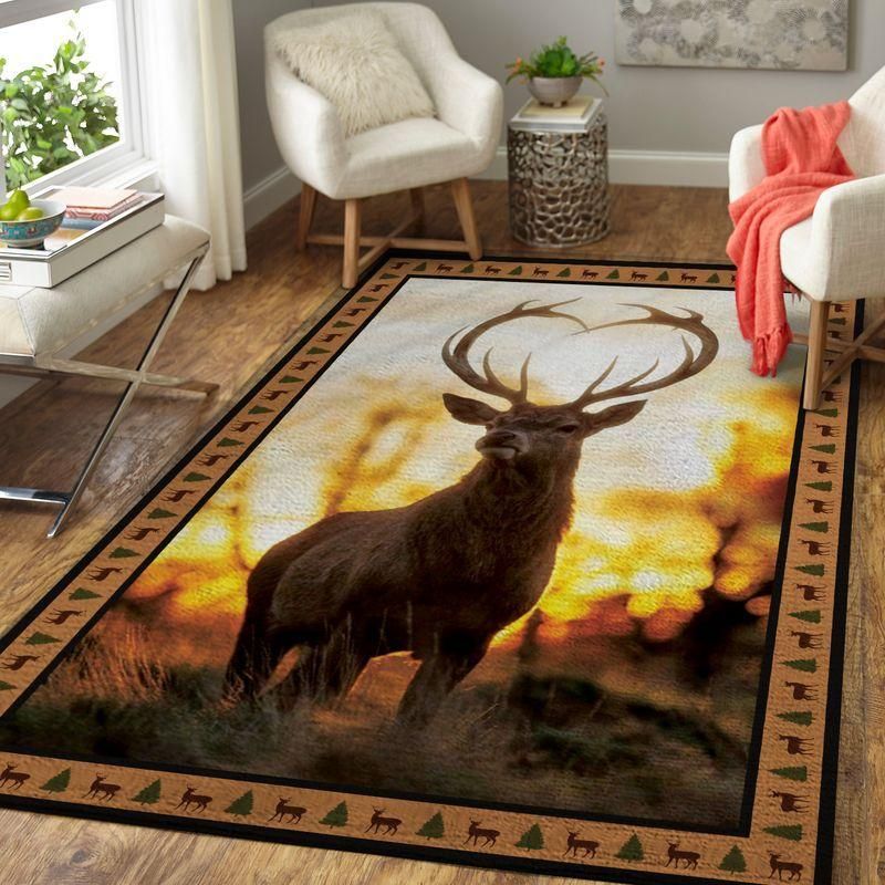 Rug Hunt Deer Area Rug - Indoor Outdoor Rugs