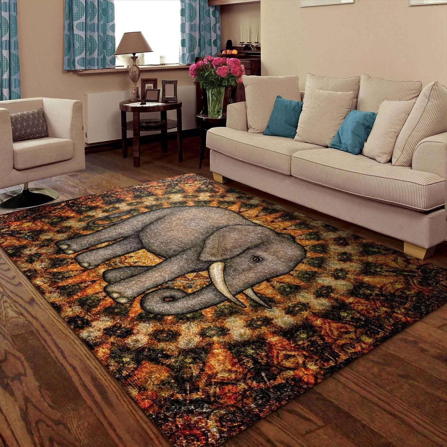 Elephants Rug - Indoor Outdoor Rugs