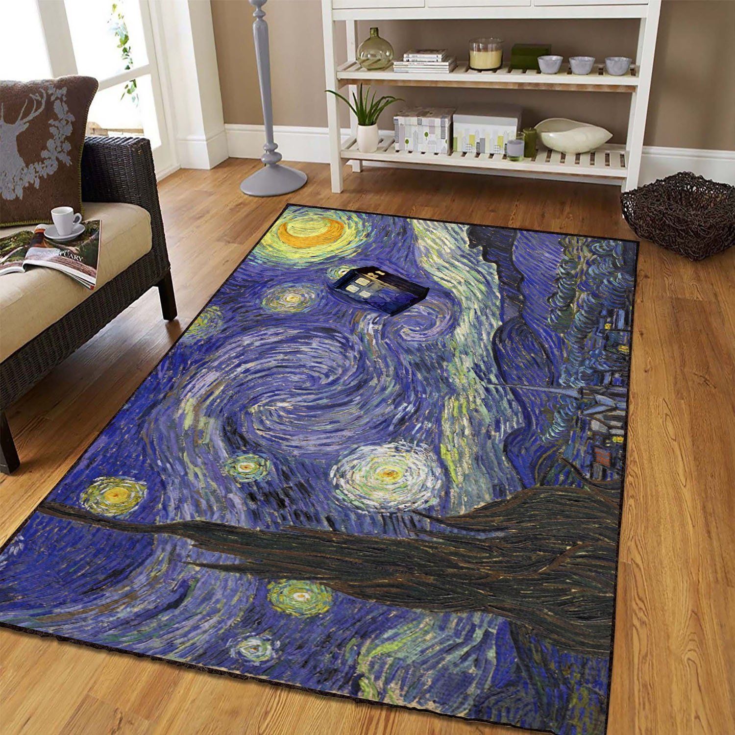 Doctor Who Starry Night Area Rug - Indoor Outdoor Rugs