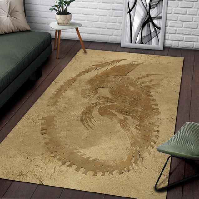 Alien Fossil Area Rug - Indoor Outdoor Rugs