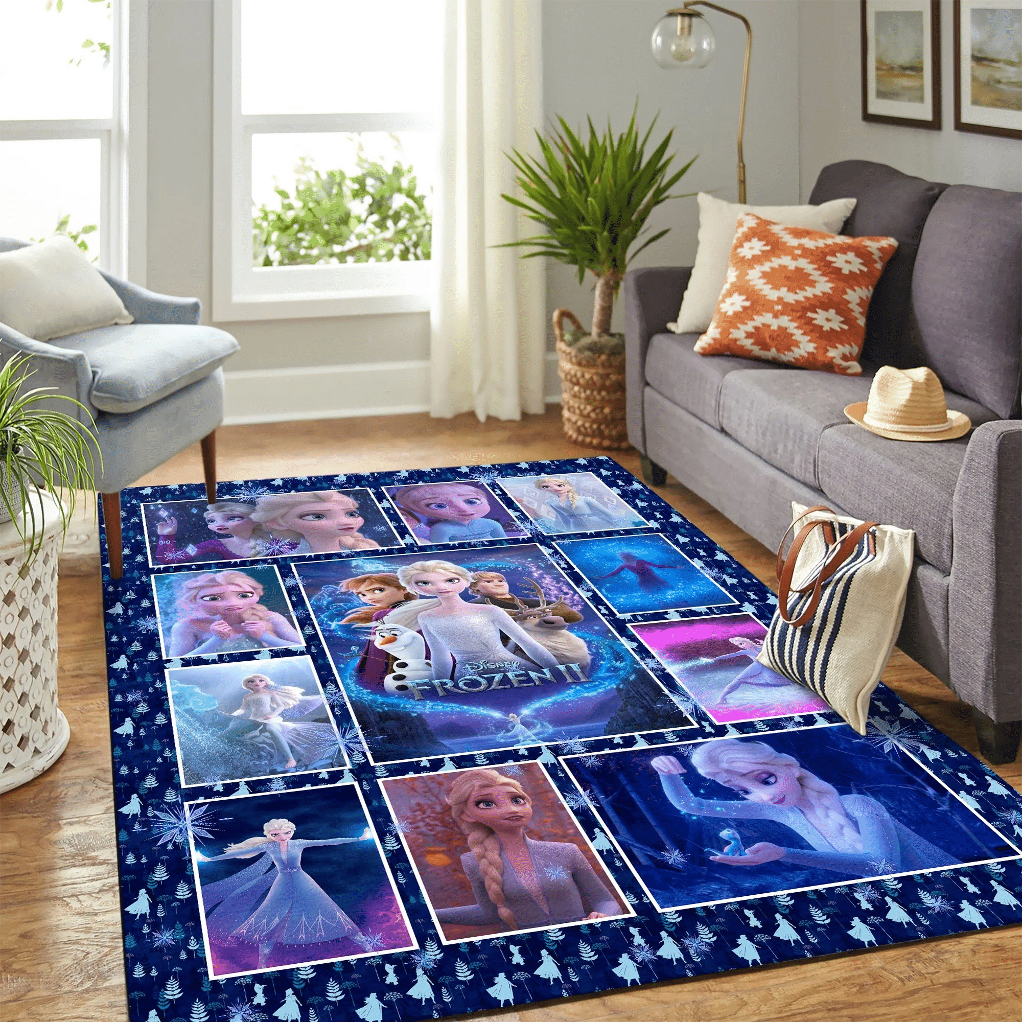 Frozen Carpet Floor Area Rug - Indoor Outdoor Rugs