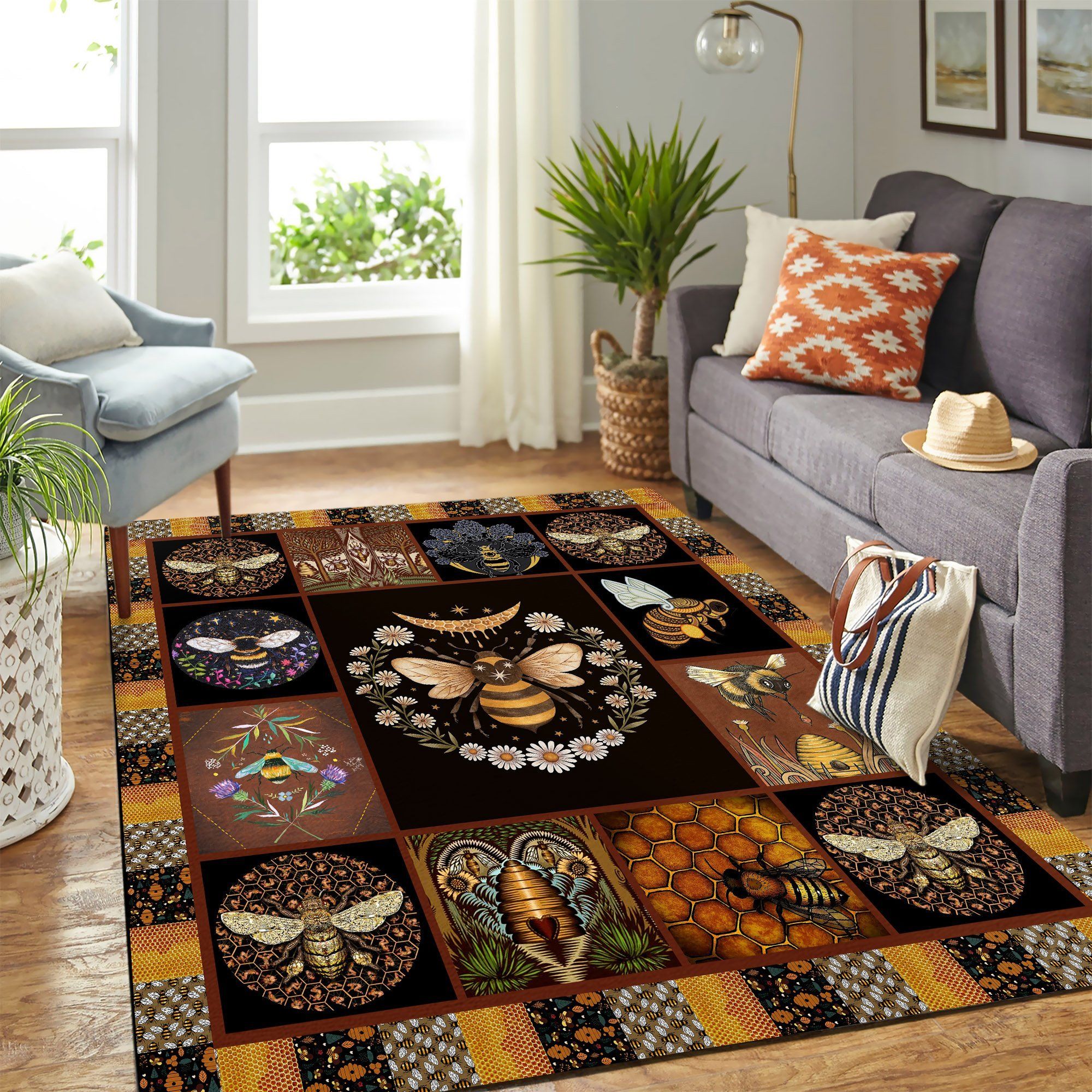 Quilt Bee Mk Carpet Area Rug - Indoor Outdoor Rugs