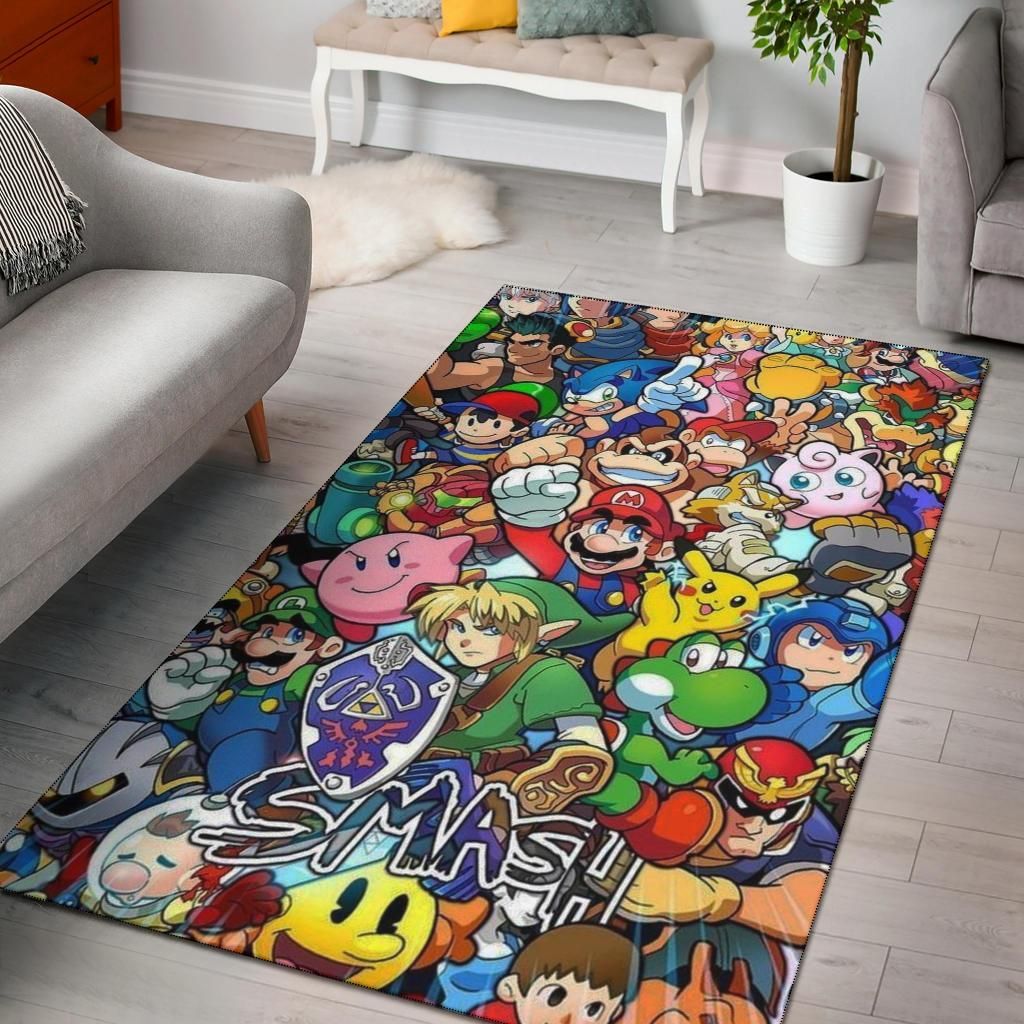 Super Smash Bros Area Rug - Indoor Outdoor Rugs