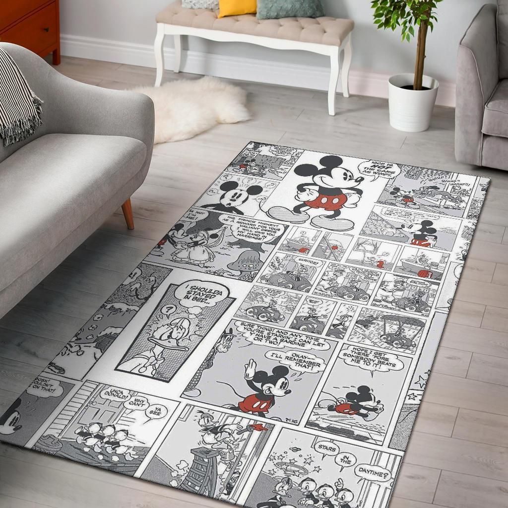 Mickey Mouse Comic Area Rug - Indoor Outdoor Rugs