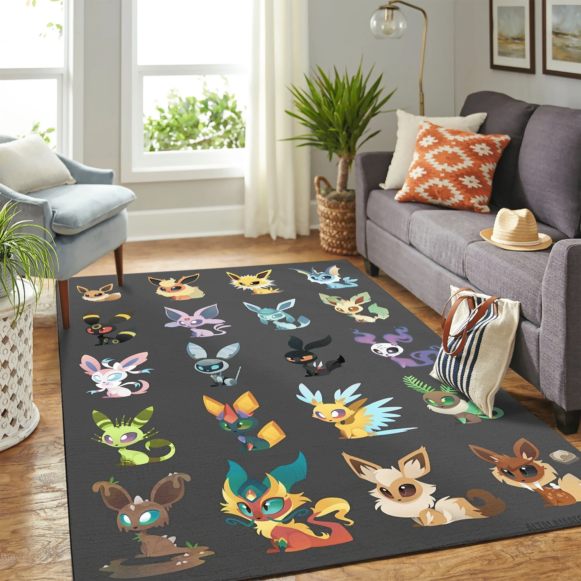 Pokemon Eeveelution Carpet Area Rug - Indoor Outdoor Rugs