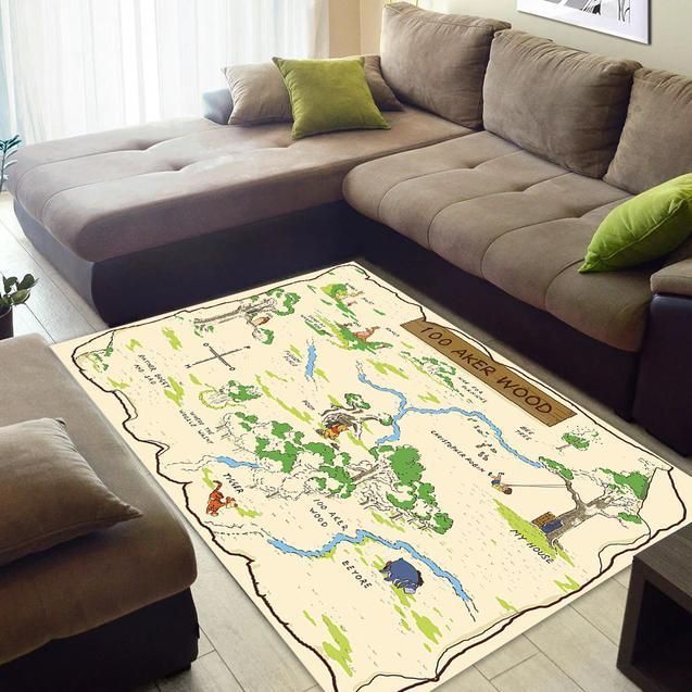 Winnie The Pooh Map Rug - Indoor Outdoor Rugs