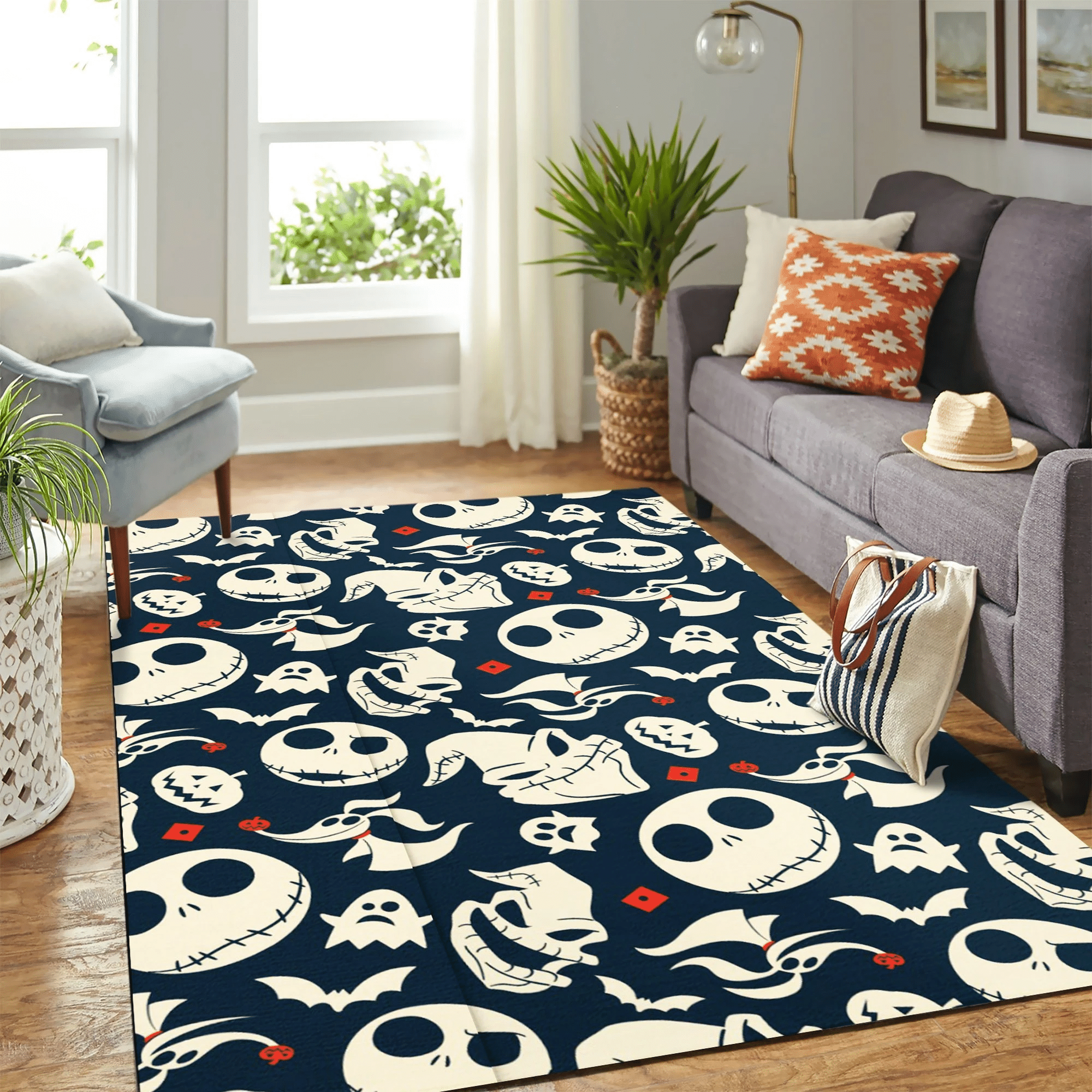 Nightmare Before Christmas Pattern Carpet Rug - Indoor Outdoor Rugs