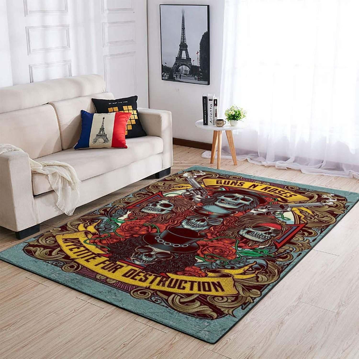 Guns N Roses Rug - Indoor Outdoor Rugs