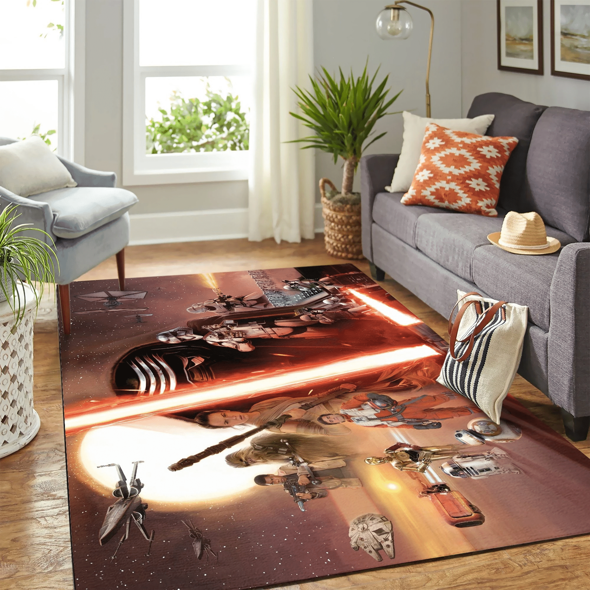 Star Wars Episodio El Despertar De La Fuerza Carpet Floor Area Rug - Indoor Outdoor Rugs