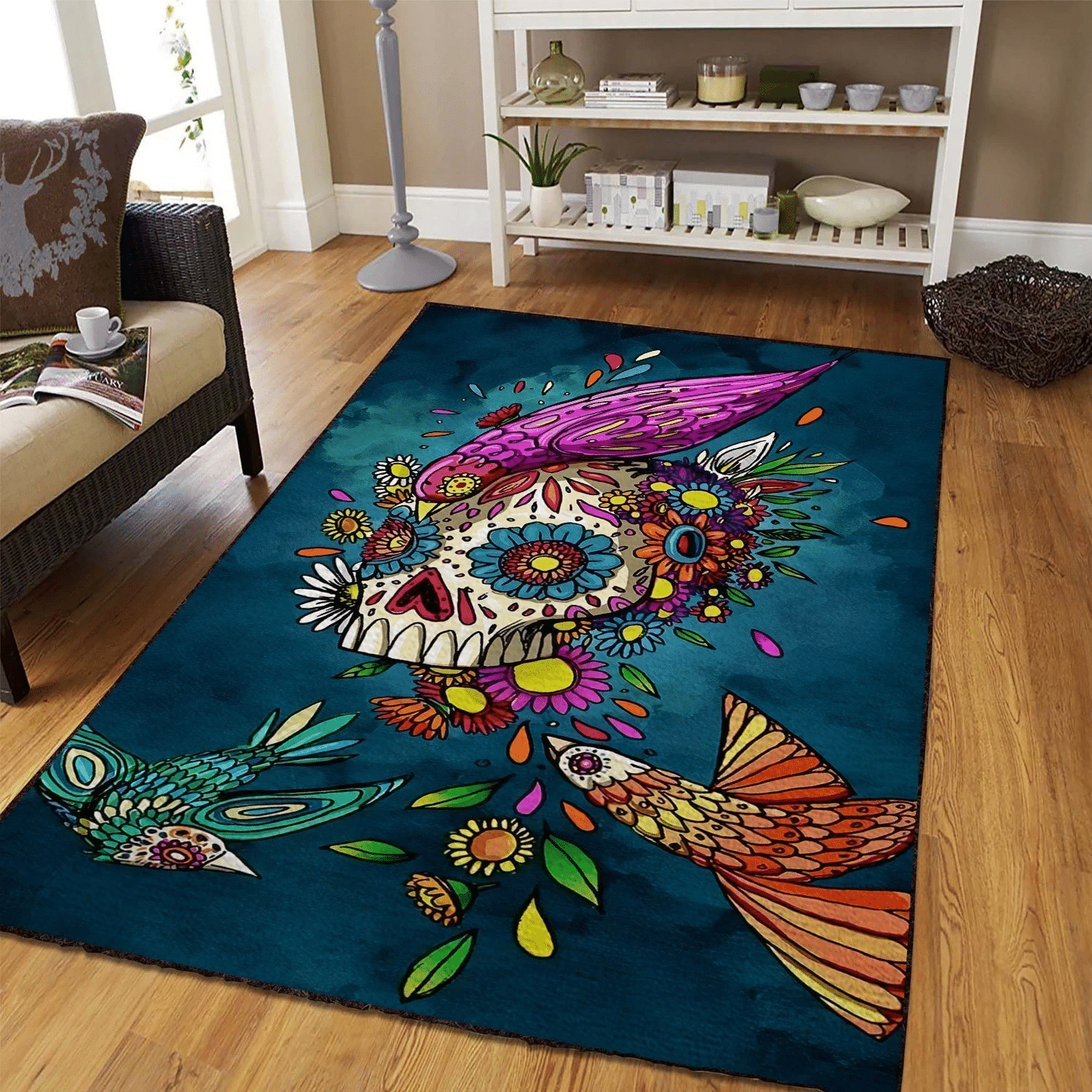 Sugar Skull Rug - Indoor Outdoor Rugs