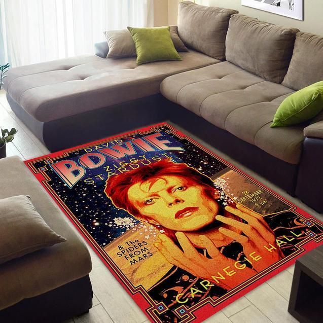 David Bowie Ziggy Stardust Carnegie Hall Area Rug - Indoor Outdoor Rugs