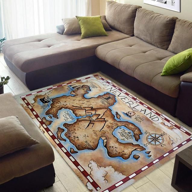 Neverland Map Area Rug - Indoor Outdoor Rugs