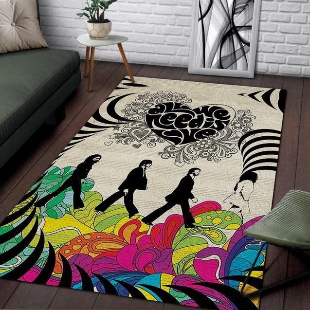 The Beatles All We Need Is Love Area Rug - Indoor Outdoor Rugs