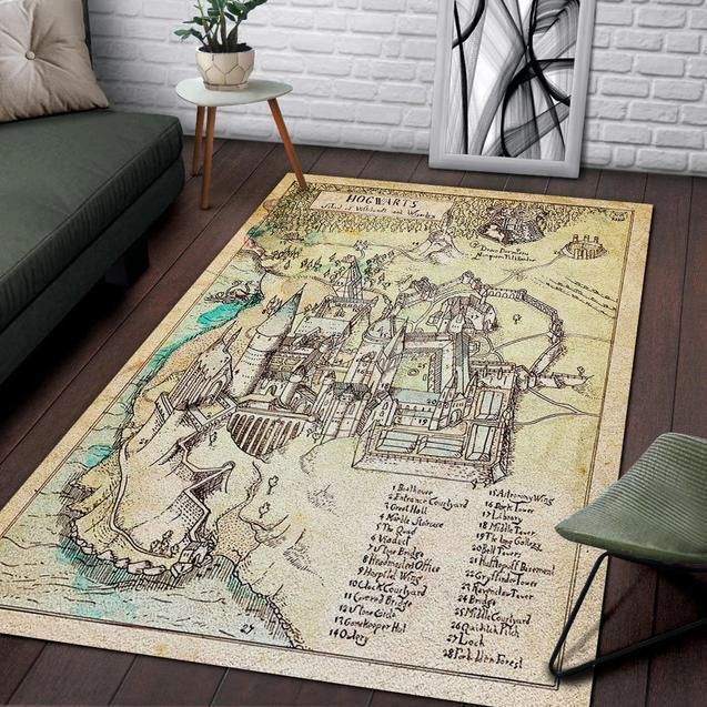 Hogwarts Map Rug - Indoor Outdoor Rugs