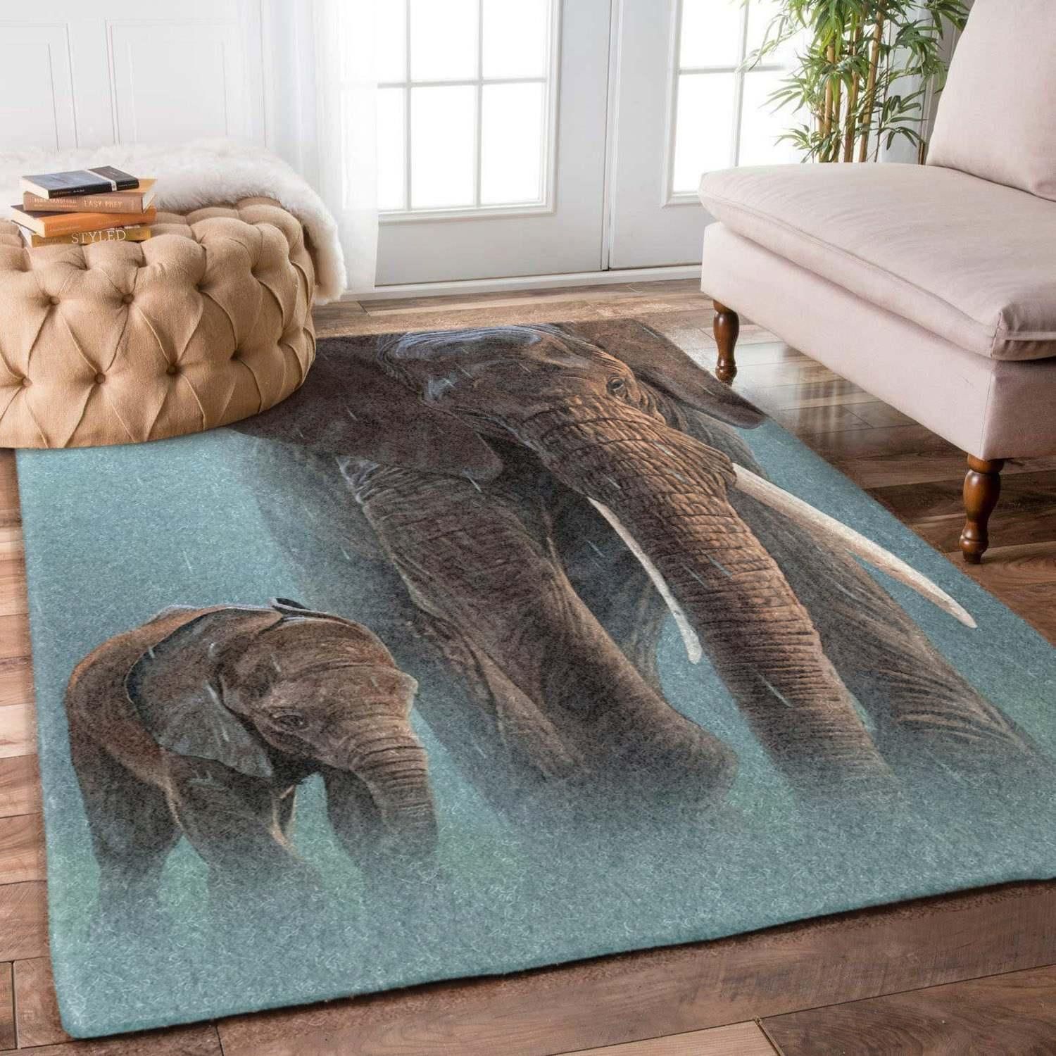 Elephants Rug - Indoor Outdoor Rugs