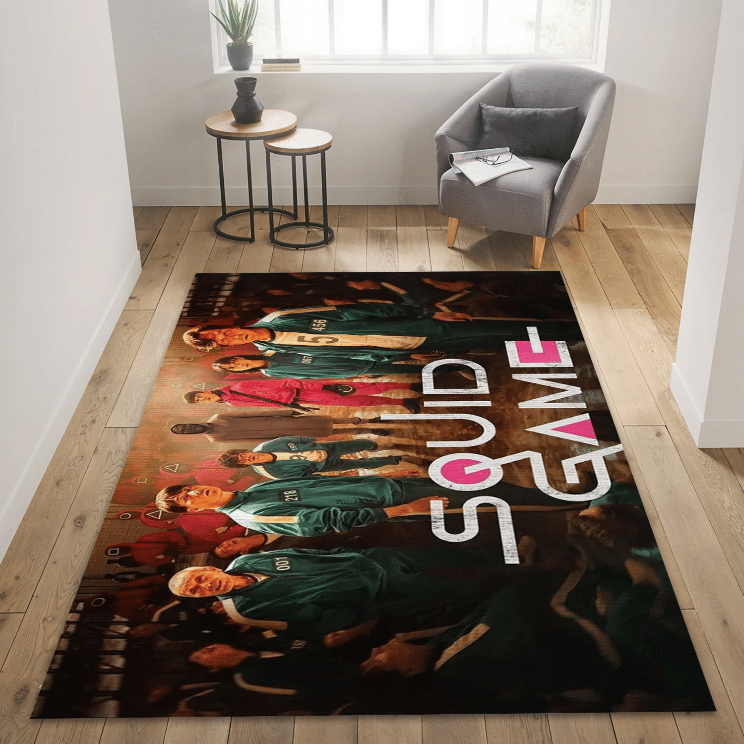 Squid Game Ver2 Movie Area Rug, Living Room Rug - Floor Decor - Indoor Outdoor Rugs