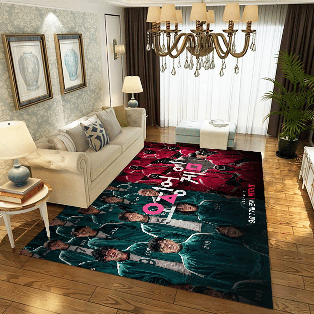 Squid Game Ver10 Movie Rug, Living Room Rug - Floor Decor - Indoor Outdoor Rugs