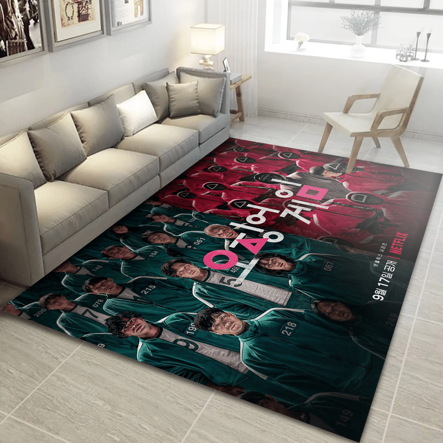 Squid Game Ver10 Movie Rug, Living Room Rug - Floor Decor - Indoor Outdoor Rugs