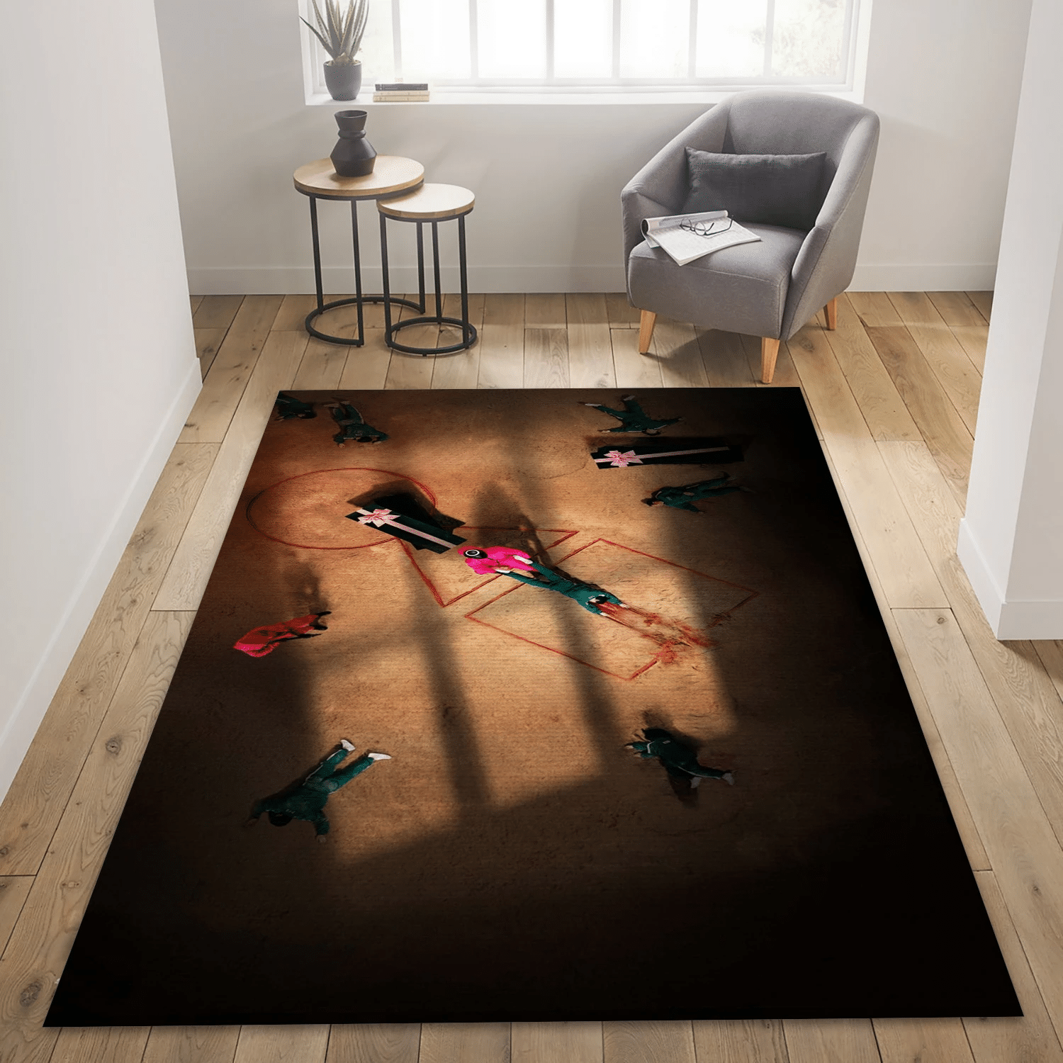 Squid Game Ver1 Movie Area Rug, Living Room Rug - Home Decor Floor Decor - Indoor Outdoor Rugs