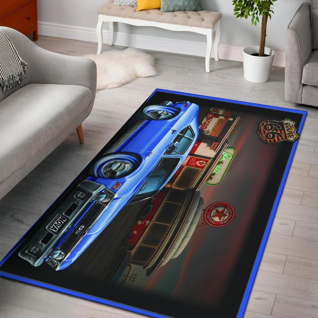 Chevy Nova Route Gas Station Area Rug Chrismas Gift - Indoor Outdoor Rugs