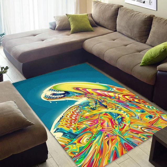 Aliens Xenomorph Abstract Art Area Rug Chrismas Gift - Indoor Outdoor Rugs