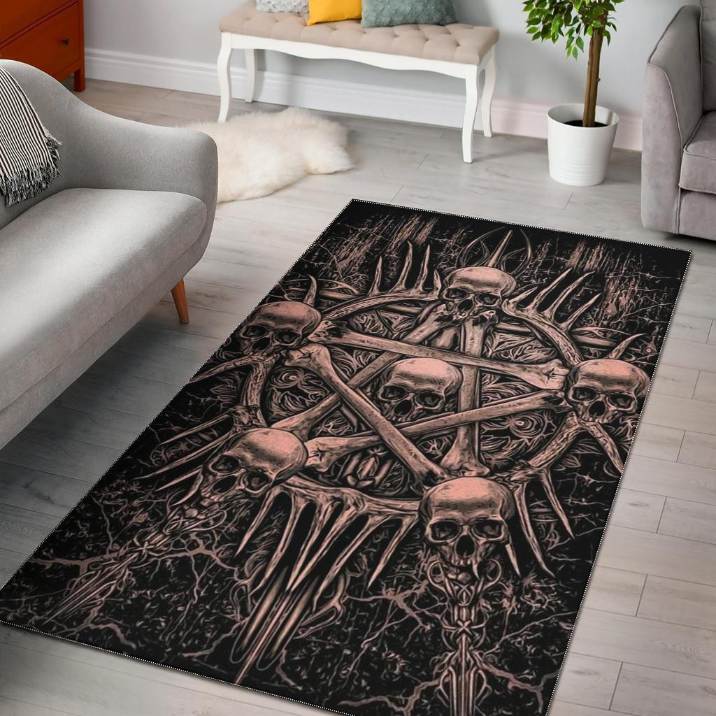 Skull Area Rug Chrismas Gift - Indoor Outdoor Rugs