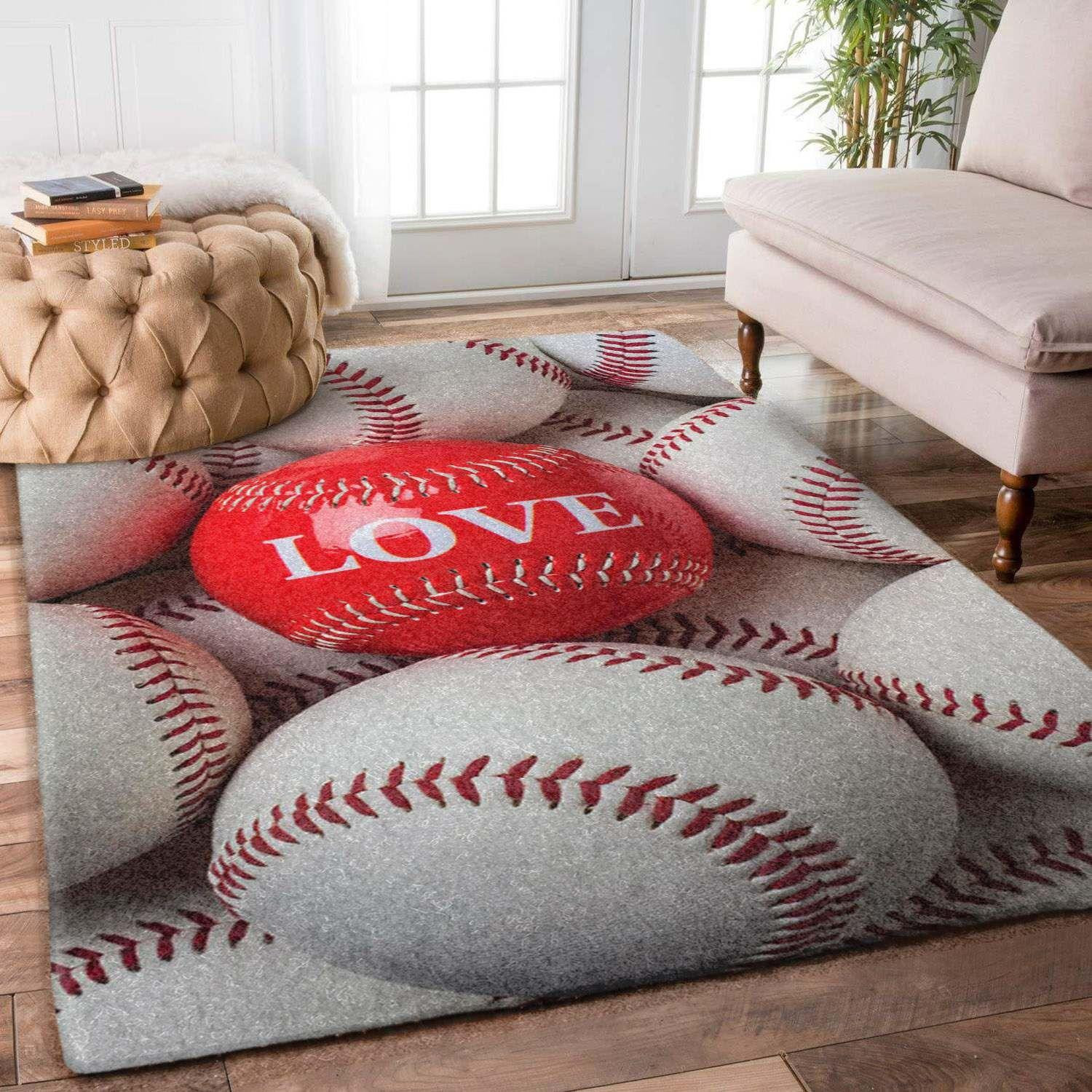 Baseball Rug Chrismas Gift - Indoor Outdoor Rugs