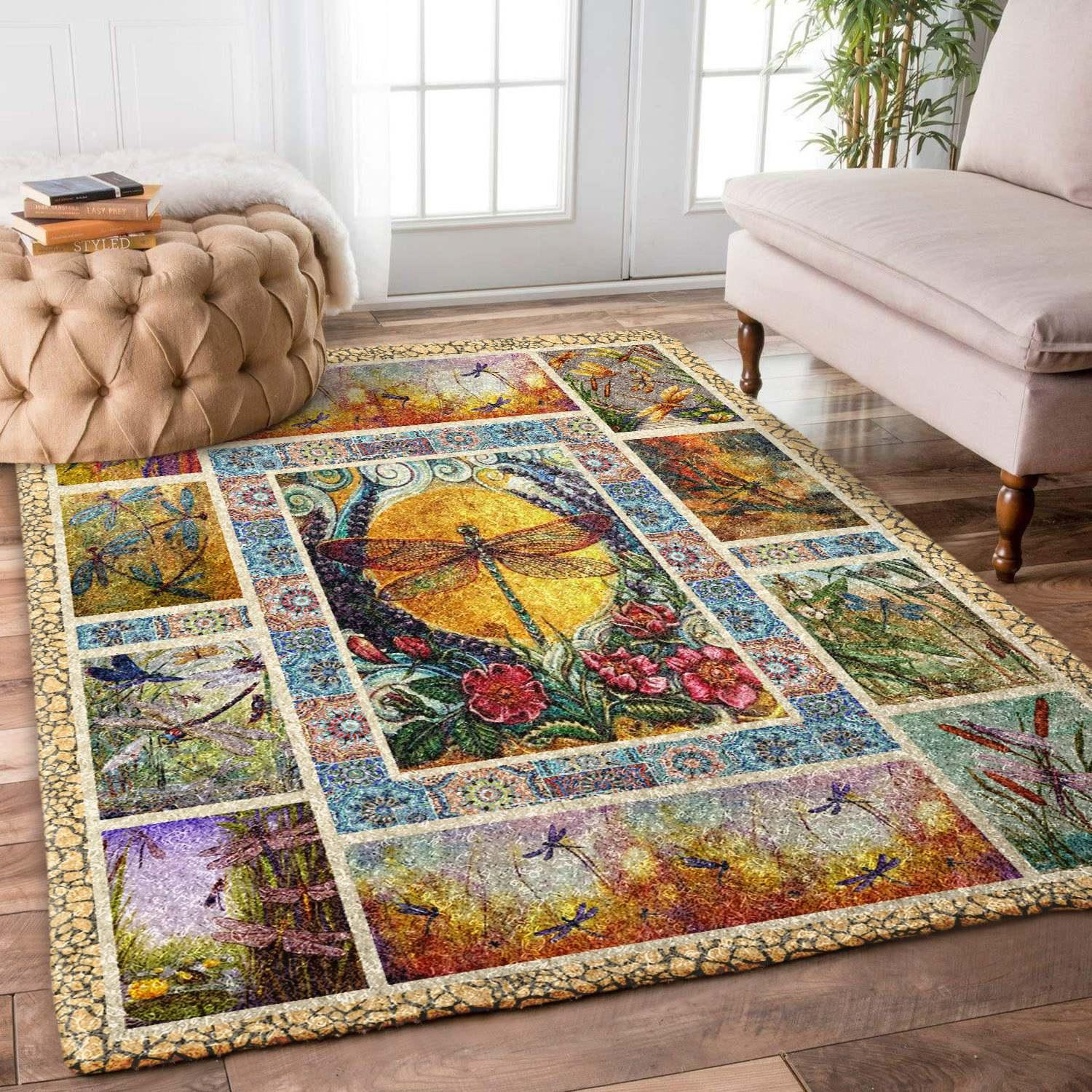 Dragonfly Rug Chrismas Gift - Indoor Outdoor Rugs