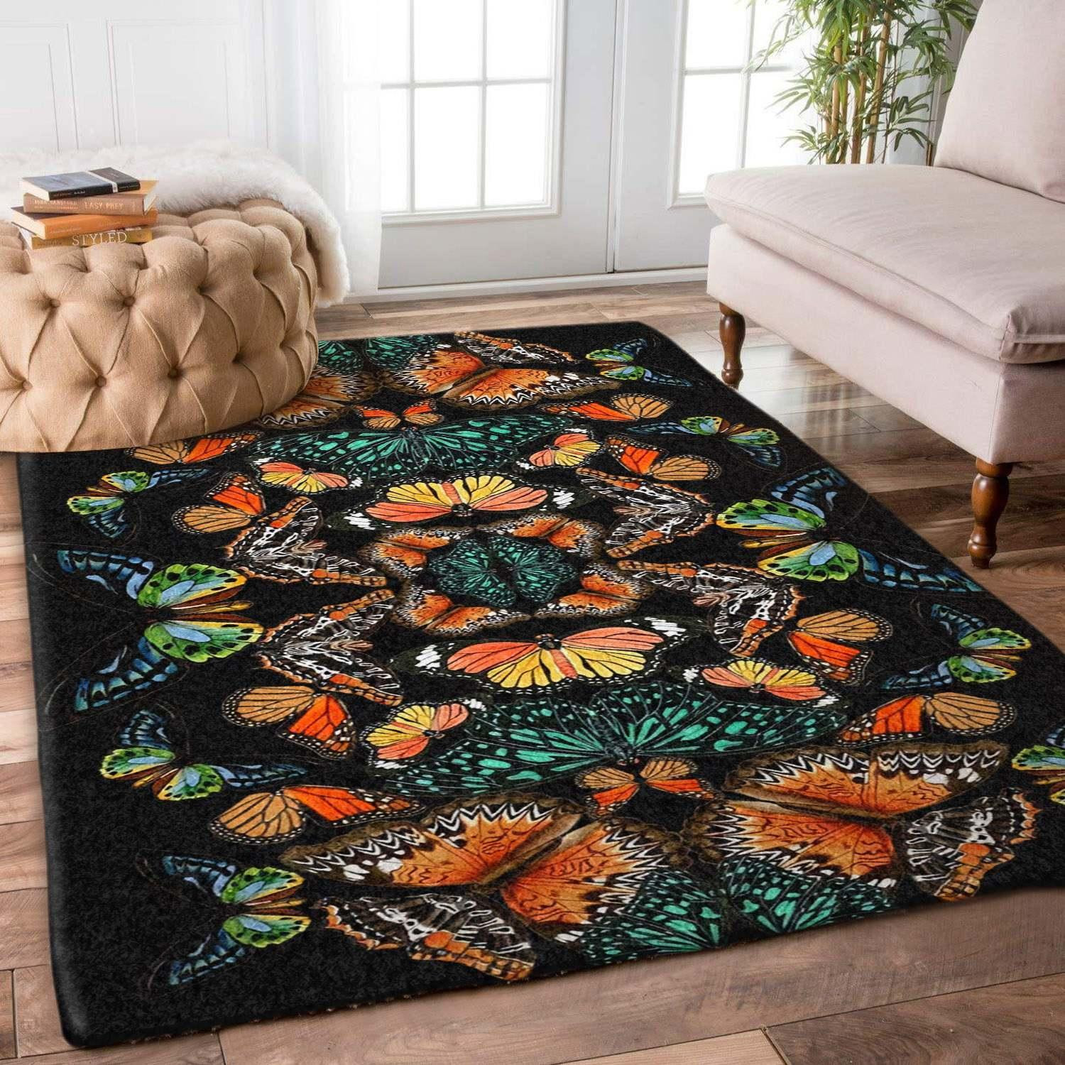 Butterfly Rug Chrismas Gift - Indoor Outdoor Rugs