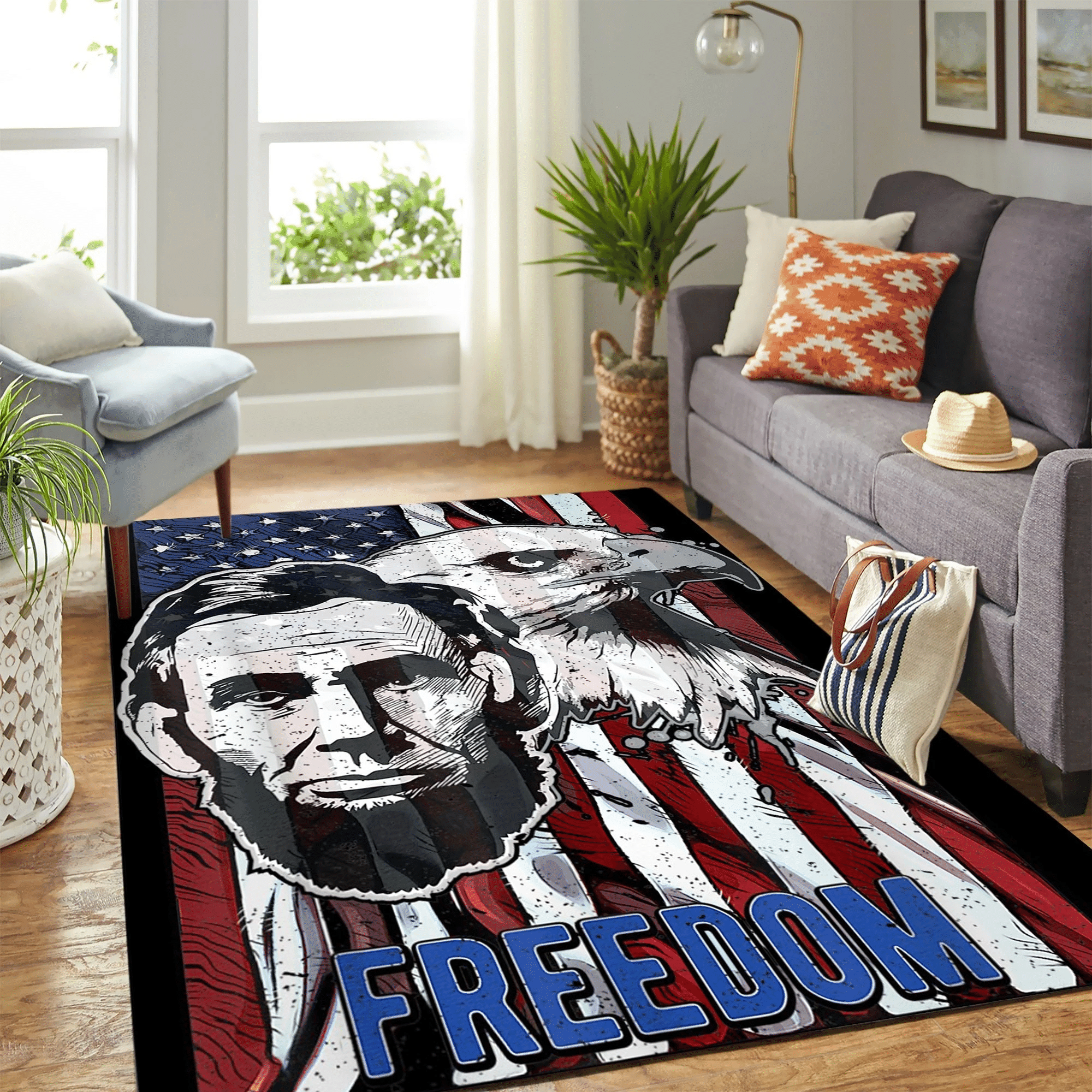 American Freedom Carpet Area Rug Chrismas Gift - Indoor Outdoor Rugs