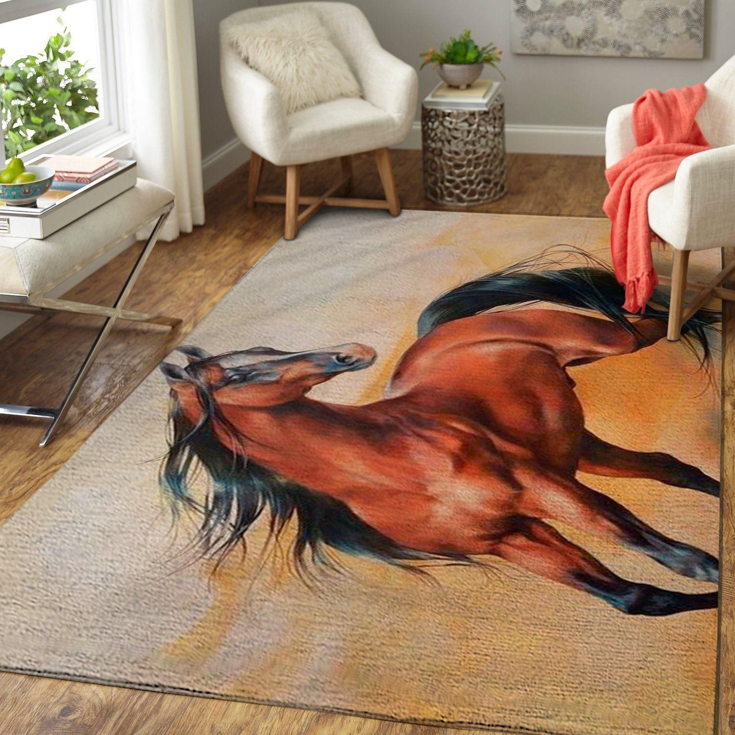 Wild Horse Area Rug Chrismas Gift - Indoor Outdoor Rugs