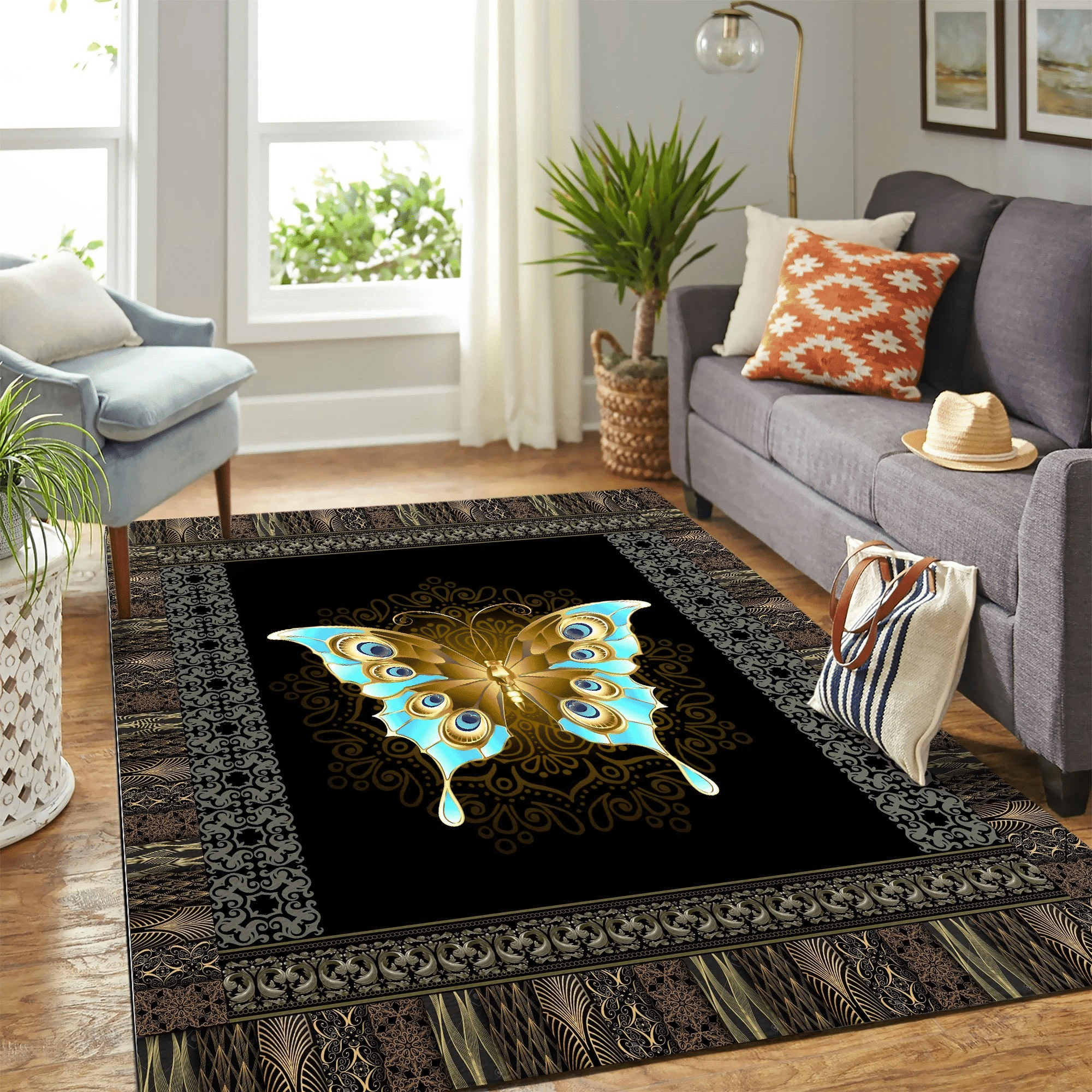 Butterfly Quilt Mk Carpet Area Rug Chrismas Gift - Indoor Outdoor Rugs