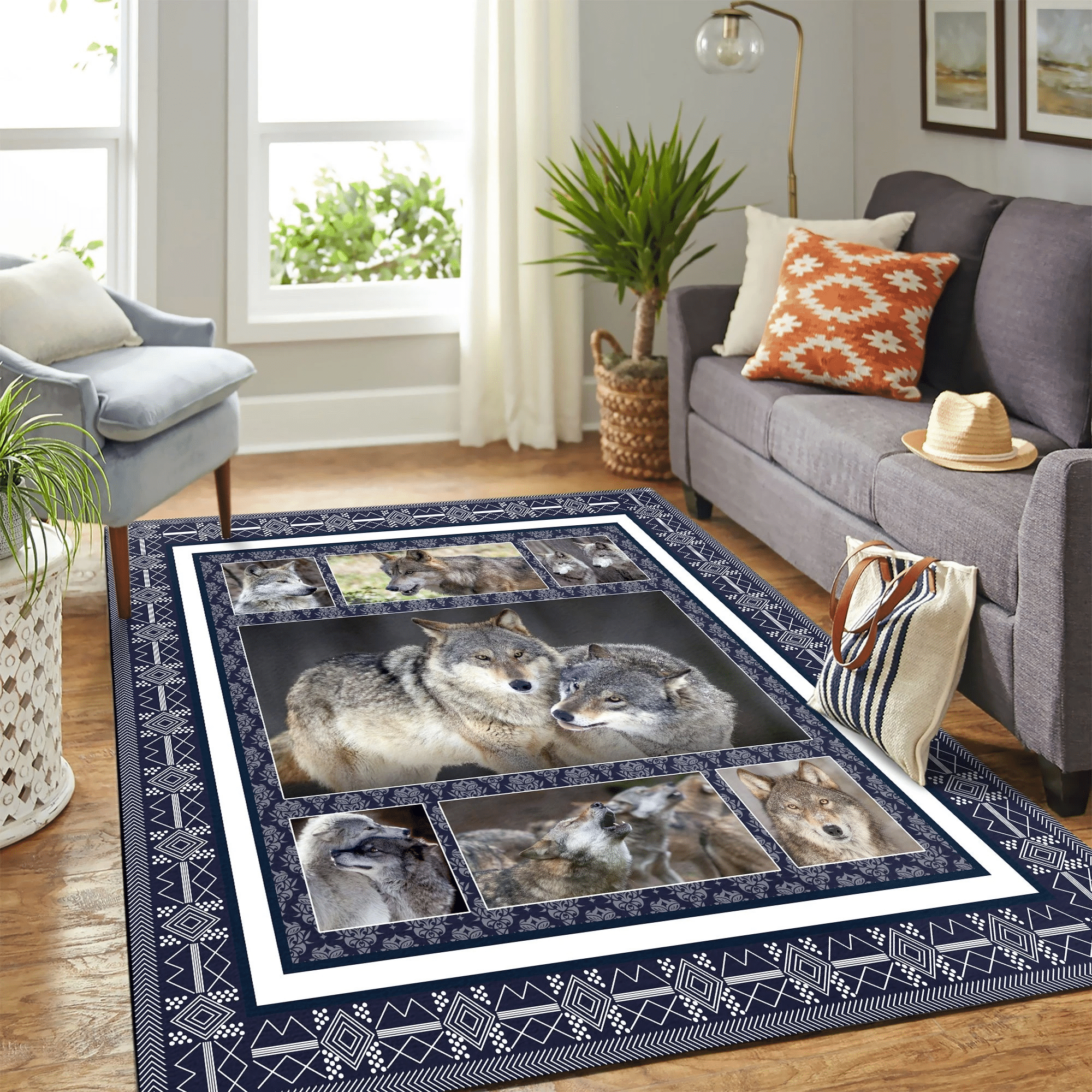 Wolf Quilt Copy Mk Carpet Area Rug Chrismas Gift - Indoor Outdoor Rugs