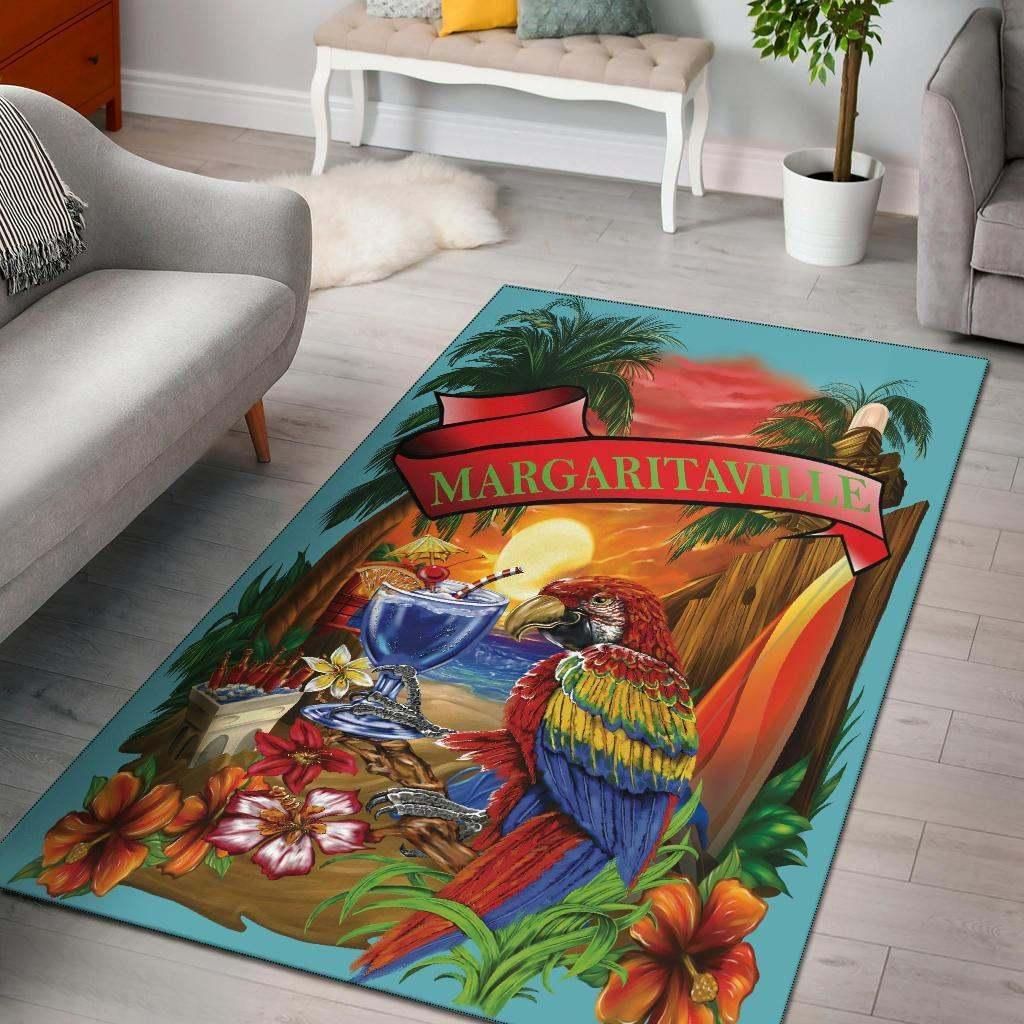 Margaritaville Decor Baby Blue Parrot Area Rug Chrismas Gift - Indoor Outdoor Rugs