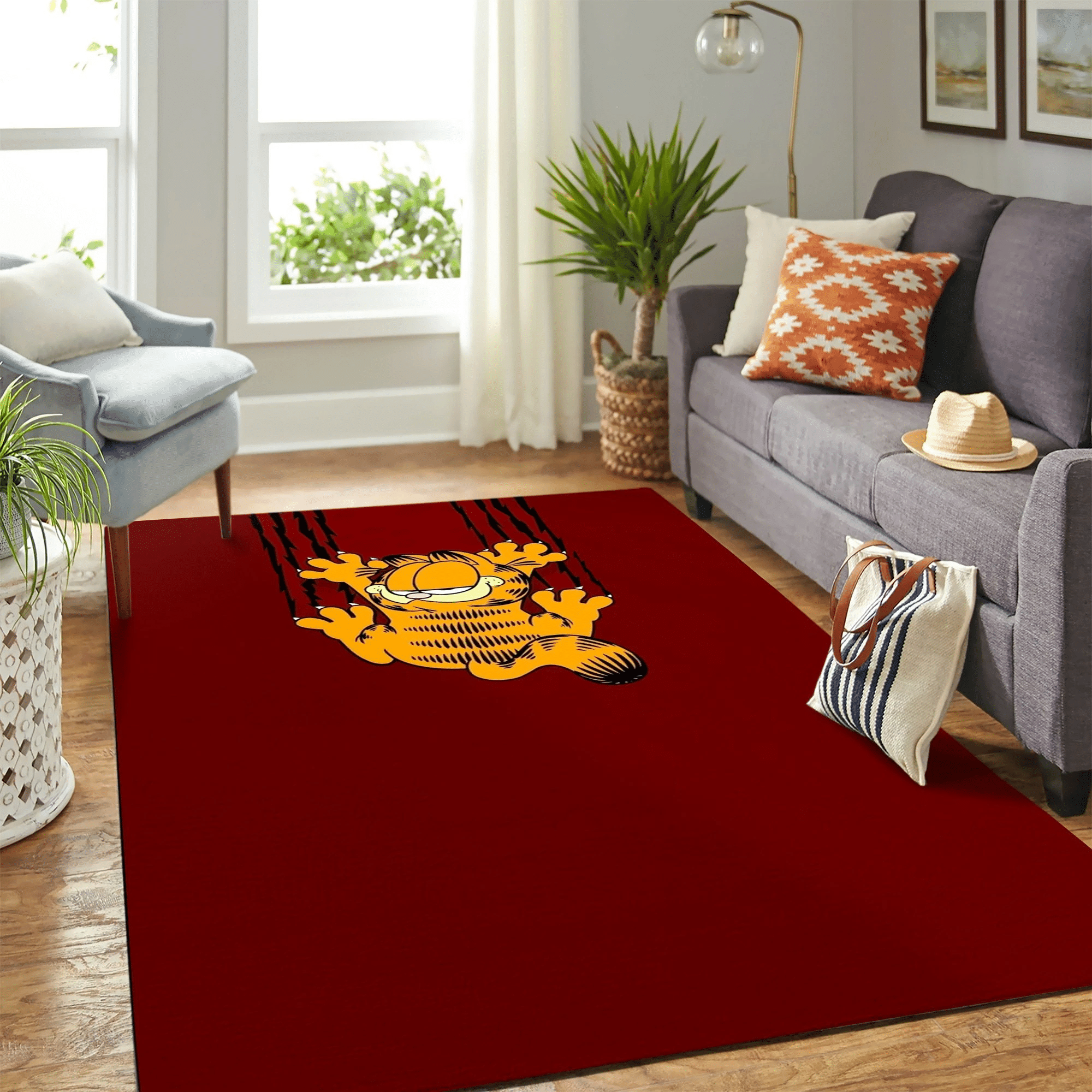 Garfield Cat Funny Carpet Floor Area Rug Chrismas Gift - Indoor Outdoor Rugs