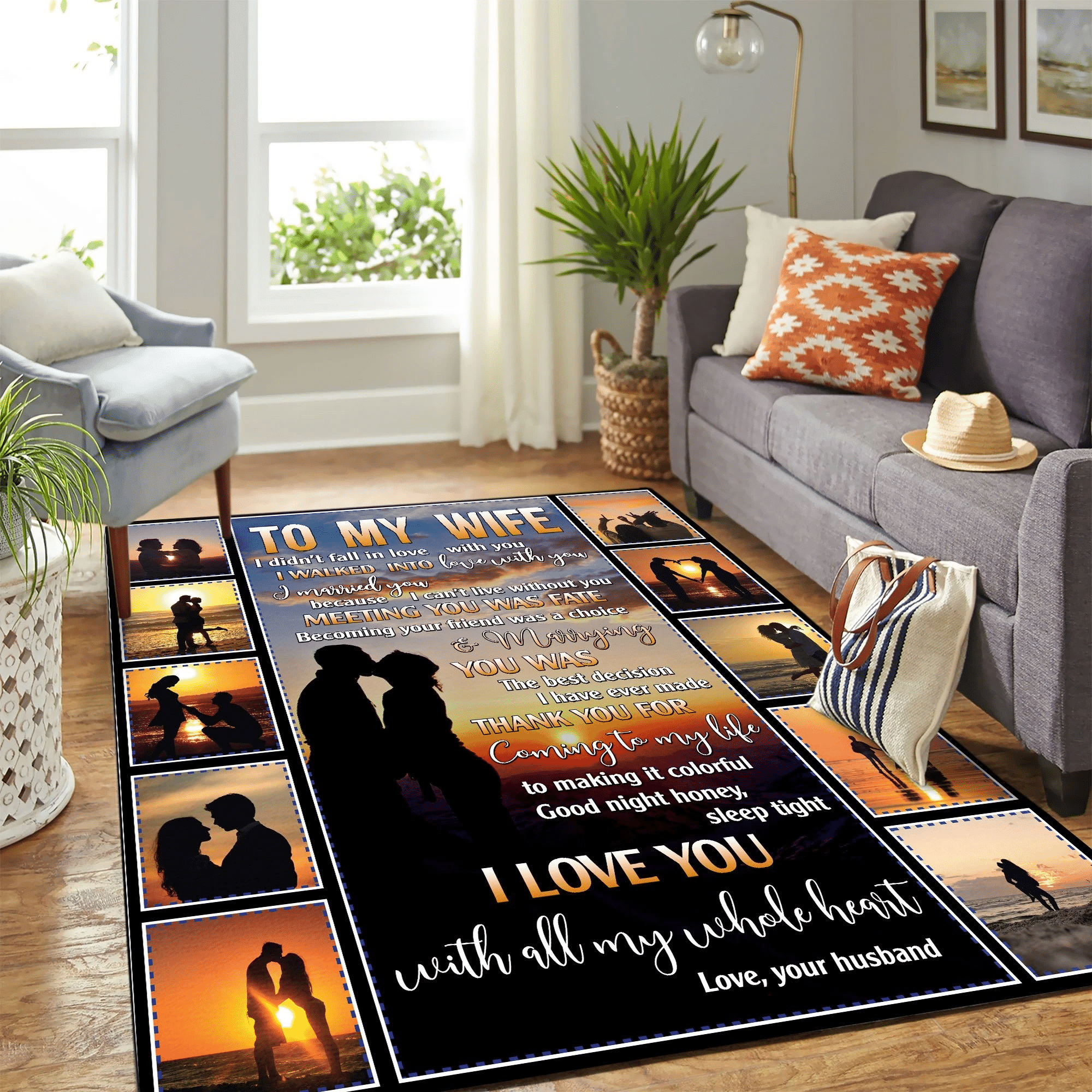 To My Wife I Love You Mk Carpet Area Rug Chrismas Gift - Indoor Outdoor Rugs