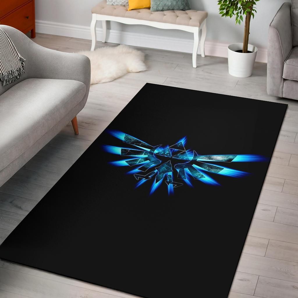 Legend Of Zelda Blue Logo Area Rug Chrismas Gift - Indoor Outdoor Rugs